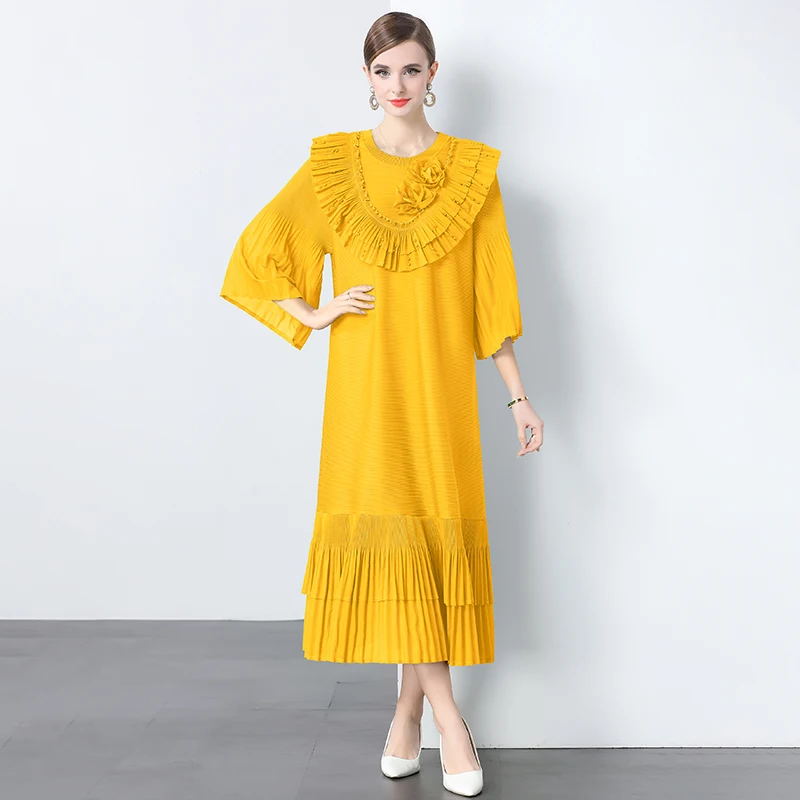 Automne nouveau Sle ample grande taille travail lourd transfrontalier ake maison gaze Dr dentelle t-shirt fleur dimensionnelle Emb...