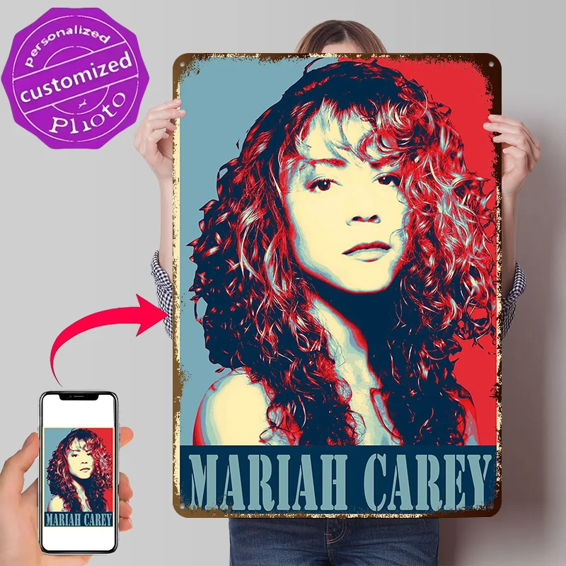Mariah Carey Hope Style Metal Poster Perfect Gift for Fans Lovers Personalized Wall Art Metal Sign for Room Decorations Man Home