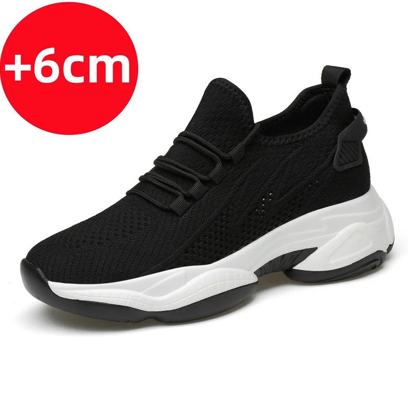 Zapatillas de deporte con aumento de altura para hombre, zapatos deportivos con plantillas de 6CM, tacones ocultos, interior, Verano