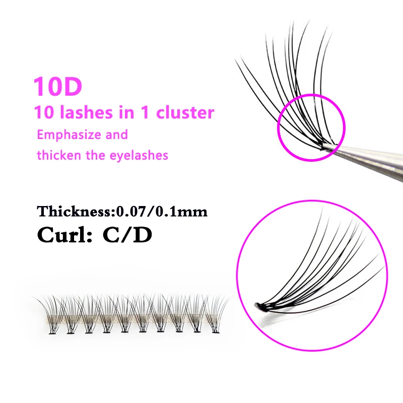 Top Grade Masscaku Synthetic Soft Silk Heat Bonded Individual Lashes C D Curl Clusters Lash Extensions Russian Volume Eyelashes