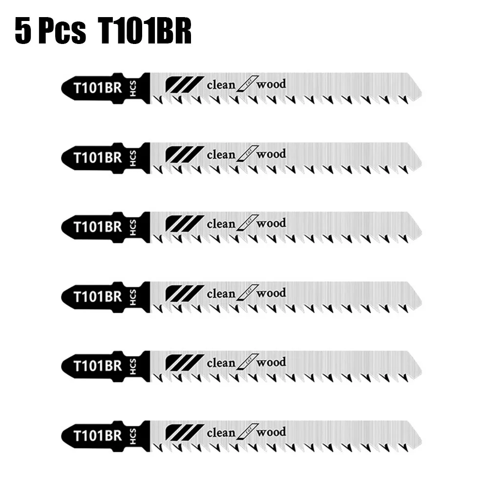 Hojas de sierra de acero al carbono T101BR para madera blanda y aglomerado, juego de 5 unidades