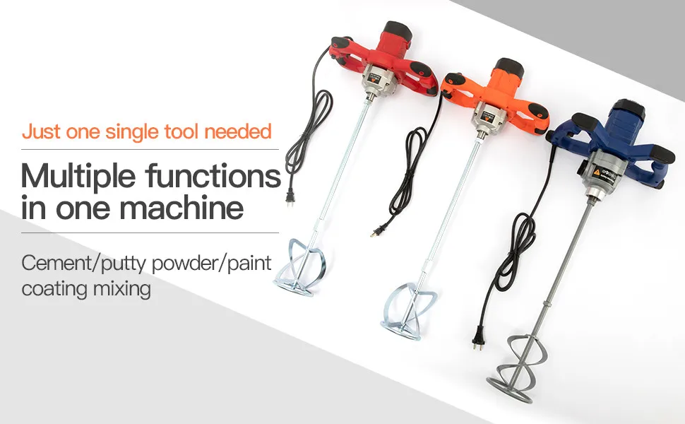 Mezclador portátil de seis cambios de 2,1 kW con varilla mezcladora de acero inoxidable para mezclar pintura