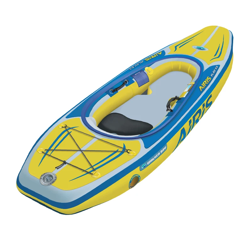 Zebec Kxone One Person Inflatable Compact High Pressure Fishing Canoe Airis Kayak with High Back Seat