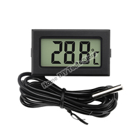 Min LCD Display Digital Thermometer Car Refrigerator Aquarium Fish Tank Embedded Electronic Thermometer with Waterproof Probe