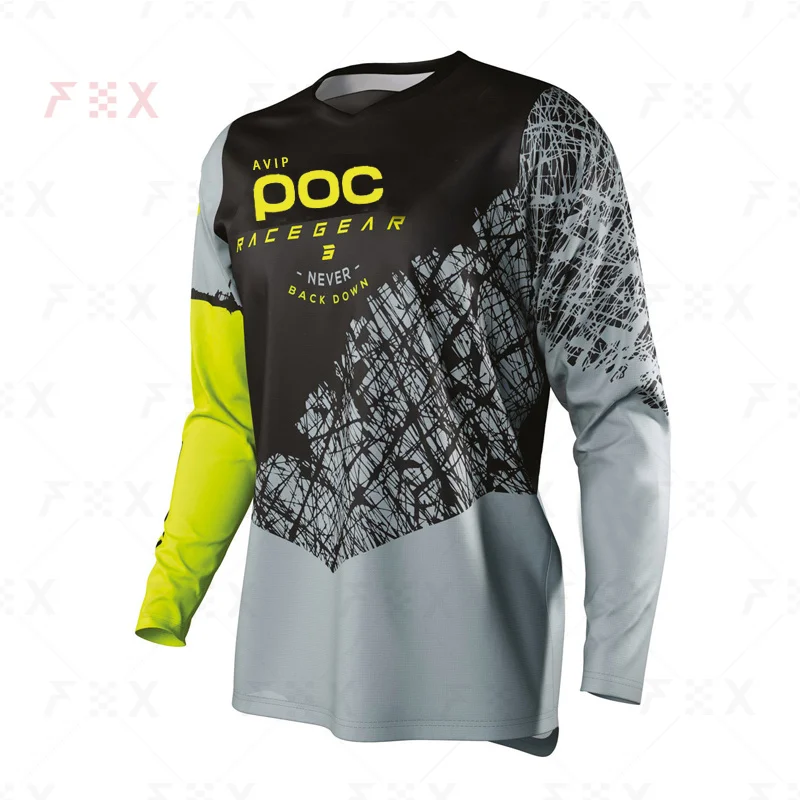 2023 Off Road ATV Racing T-Shirt 2022 AM RF Bicycle Cycling Bike Downhill Jersey Motorcycle Jersey Motocross MTB AVIP POC JERSEY