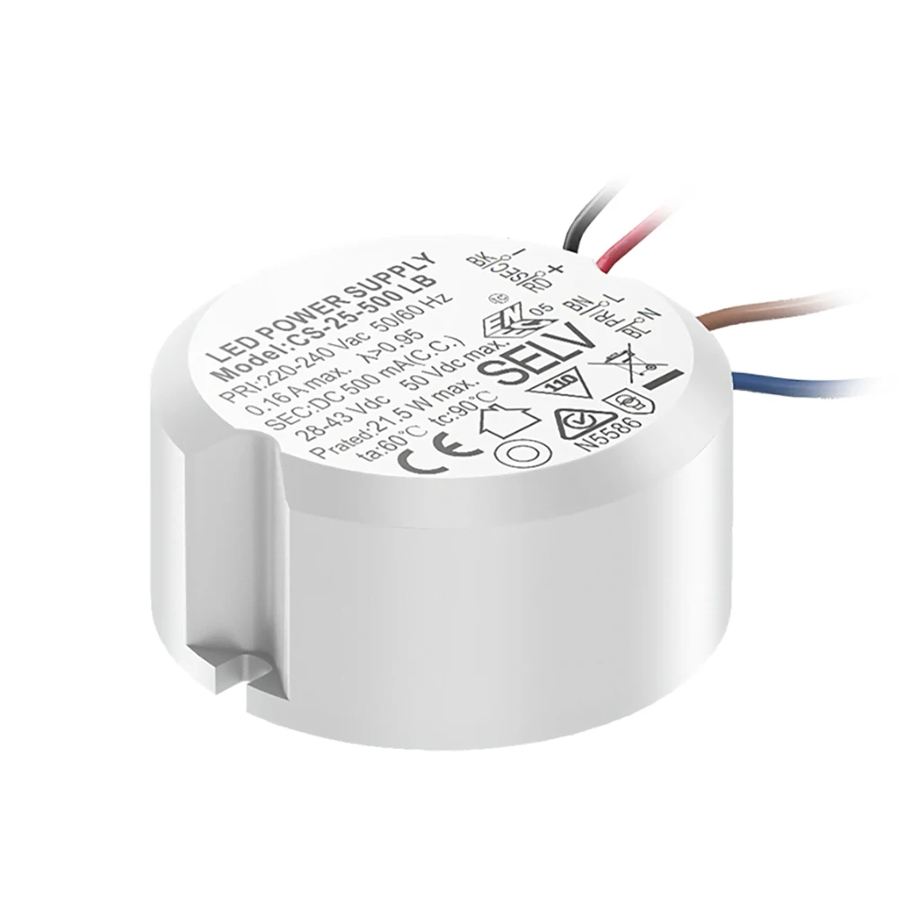 

LED POWER SUPPLY CS-25-500LB DC500mA 28-43V CS-32-700LB DC700mA 28-42V PRI:220-240Va CS-25-500 CS-32-700