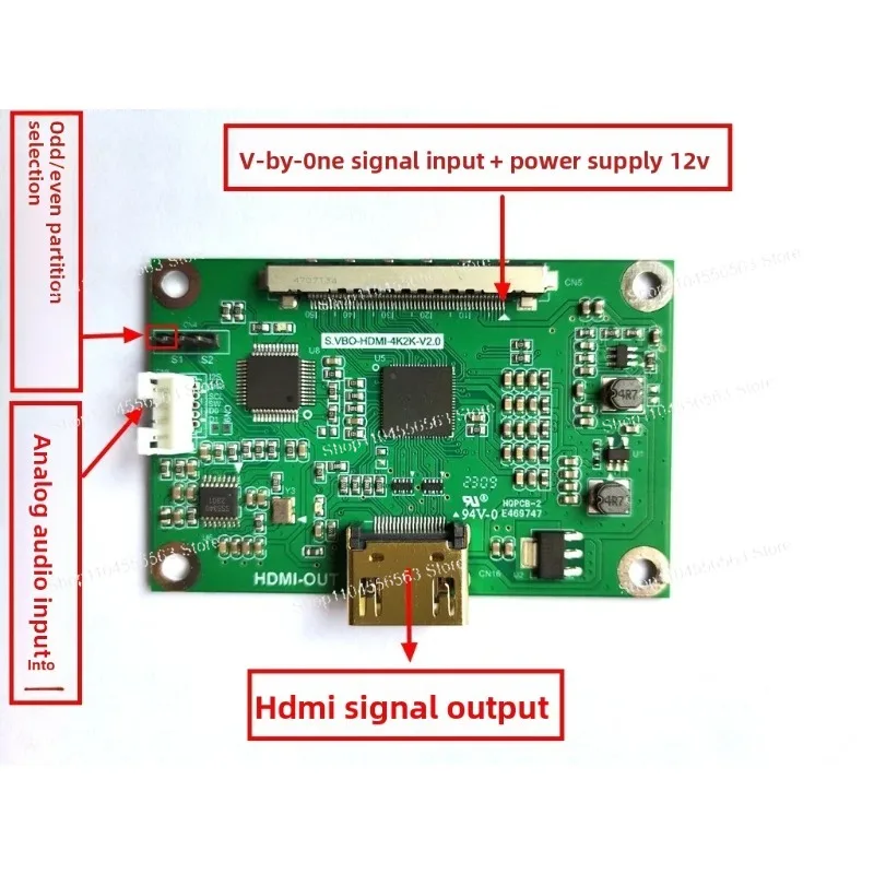 V-by-One to HDMI Adapter Board - VB1/VBO to HDMI Output Supports 4K/1080p Single/Dual Drive