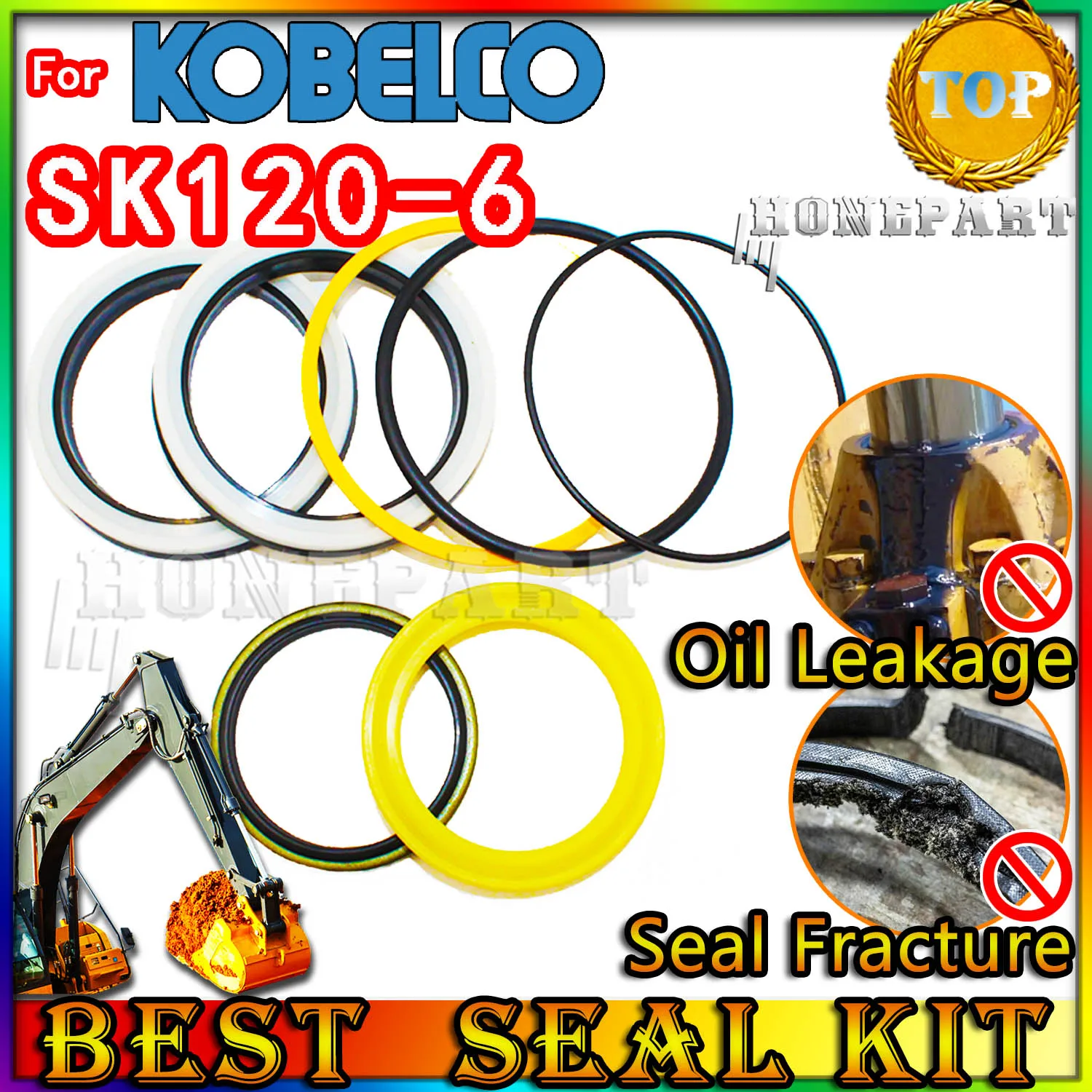 

For KOBELCO SK120-6 Oil Seal Repair Kit Boom Arm Bucket Excavator Hydraulic Cylinder SK120 6 Foot PPC Loader Planetary Axle type