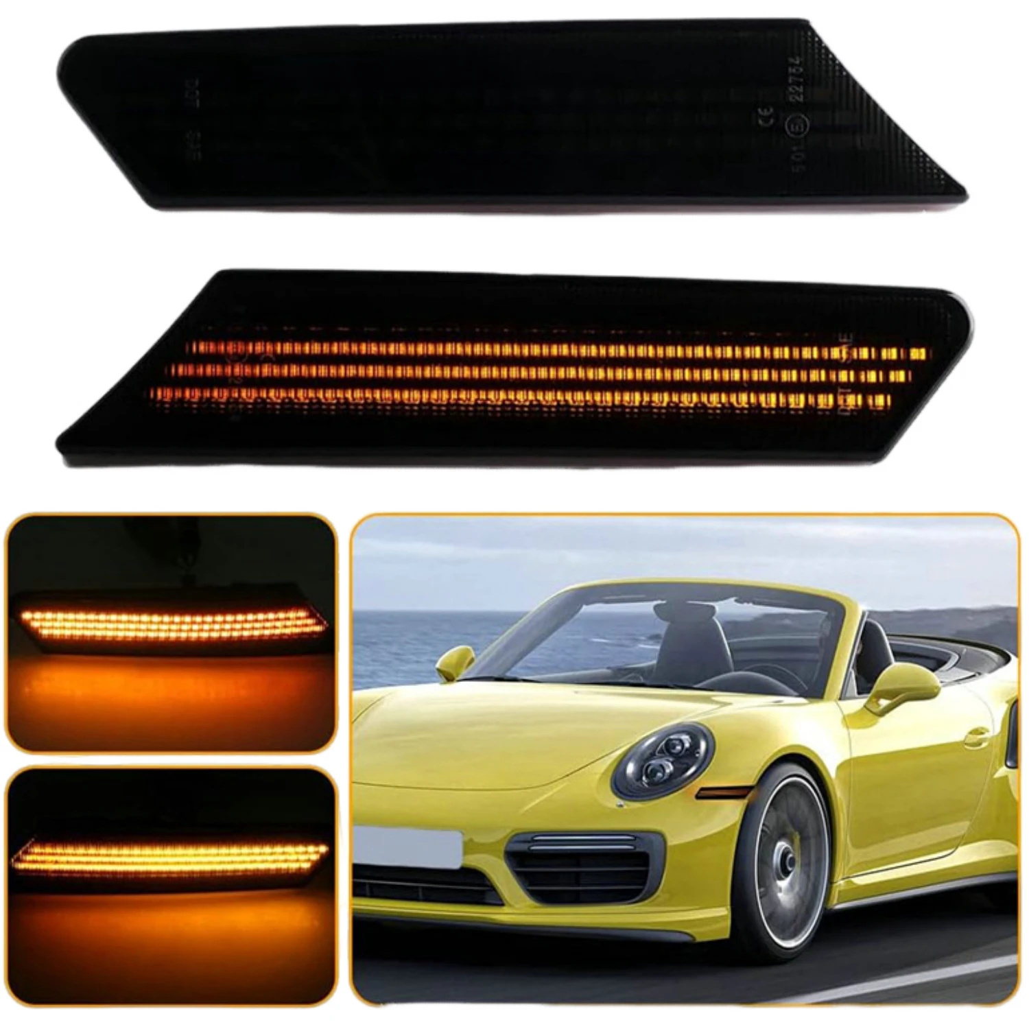 Auto LED Side Marker Lights For 1998-2004 Porsche Boxster 986 911 996 Carrera Targa