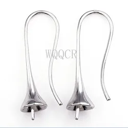 100PCS High Quality New DIY Jewelry Making 925 Silver  Hook Earrings With Smooth Trumpet Shape For Bead Earring Accessories