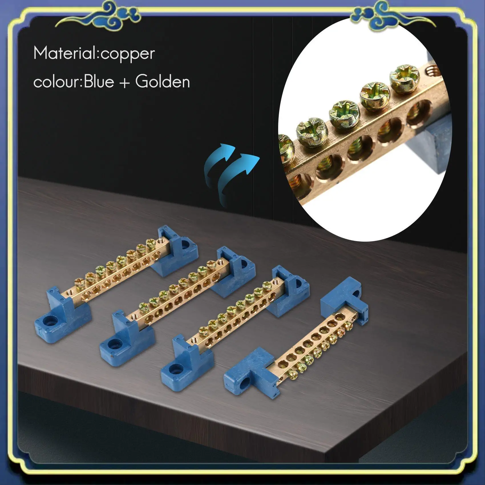 

AU16-8 Terminal Bus Bar Terminal Block 10 Pack Brass Wire Screw Terminal For Car Boat Marine Ground Power Distribution