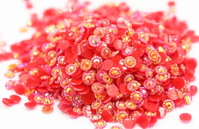 

Jelly Siam AB Color Sunflower 4mm,5mm,6mm Facets FlatBack Resin Rhinestone Nail Art Garment Decoration Beads