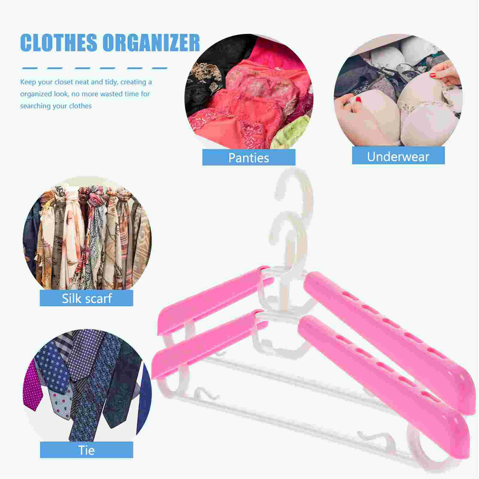 

10 Pcs Adjustable Hanger Tie Rack for Closet Pants Racks Hanging No Bump Hangers Abs Heavy Duty Child Clothing