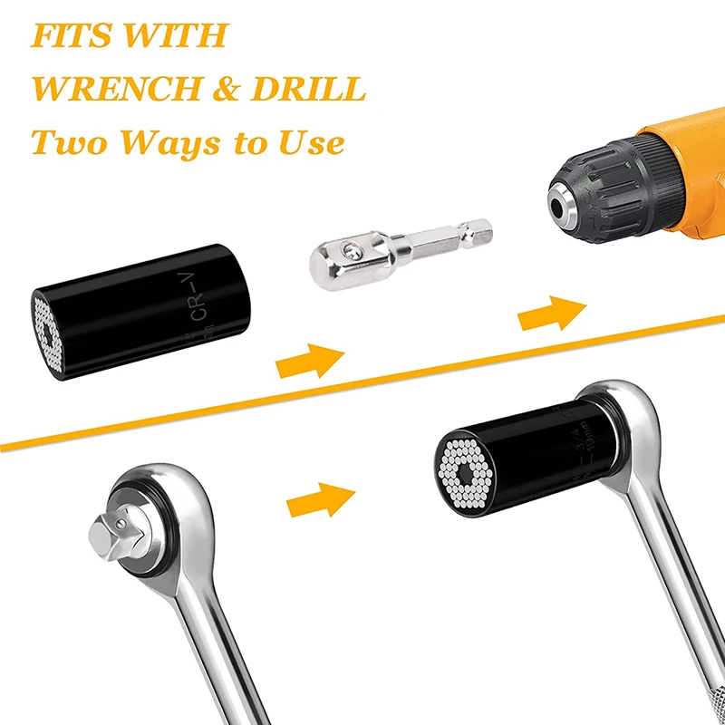 Universal Torque Wrench Head Hand Tool Set Socket Sleeve 7-19mm For Power Drill Spanners 3/8\'\' Ratchet Wrench Key Multitool Kit