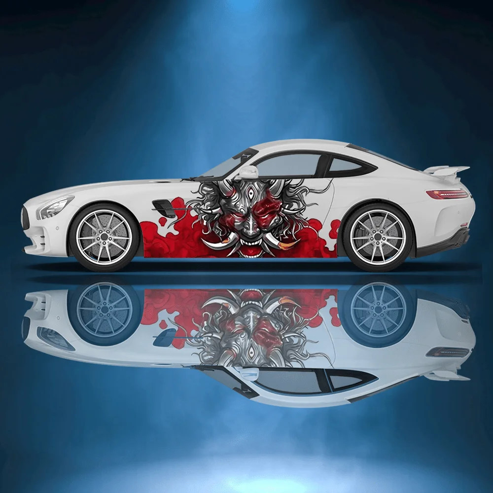 

Horror Mask Colorful Smoke Car Vinyl Wraps Decal Self-adhesive PVC Sticker Suitable for Trucks SUV Decor Auto Accessories Gift