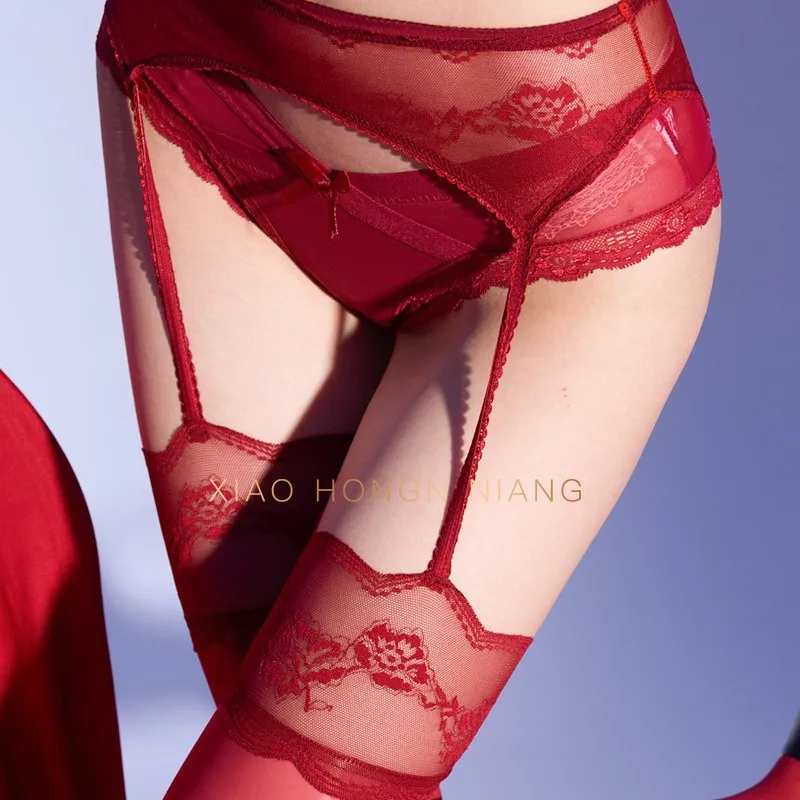 Medias de liga de una pieza sin entrepierna, bloque de Color liso y sedoso, tentación de encaje, pantimedias caladas sexis sin quitar