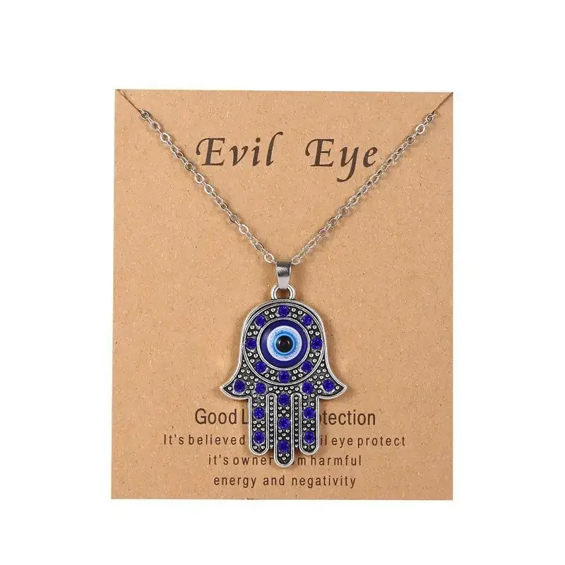 Lucky Eye Glass Card Blue Turkish Evil Eye Pendant Charm for Necklace Bracelet Wall Hanging Fashion Jewelry Making Accessories