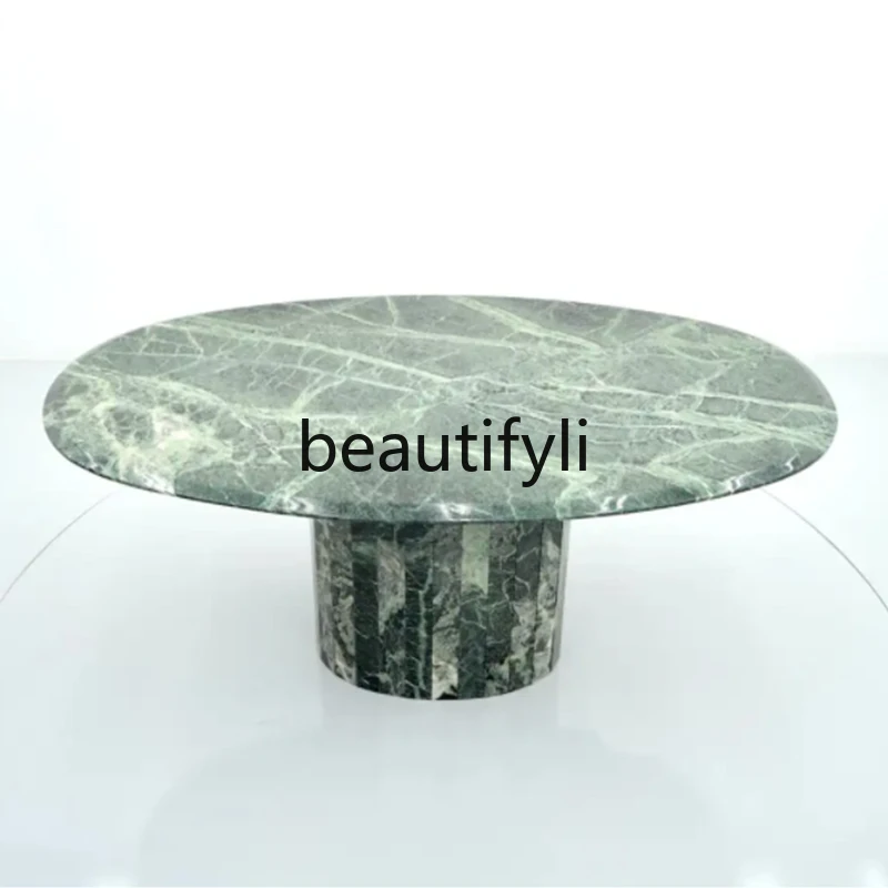 

Natural marble light luxury coffee table model room small apartment short coffee table