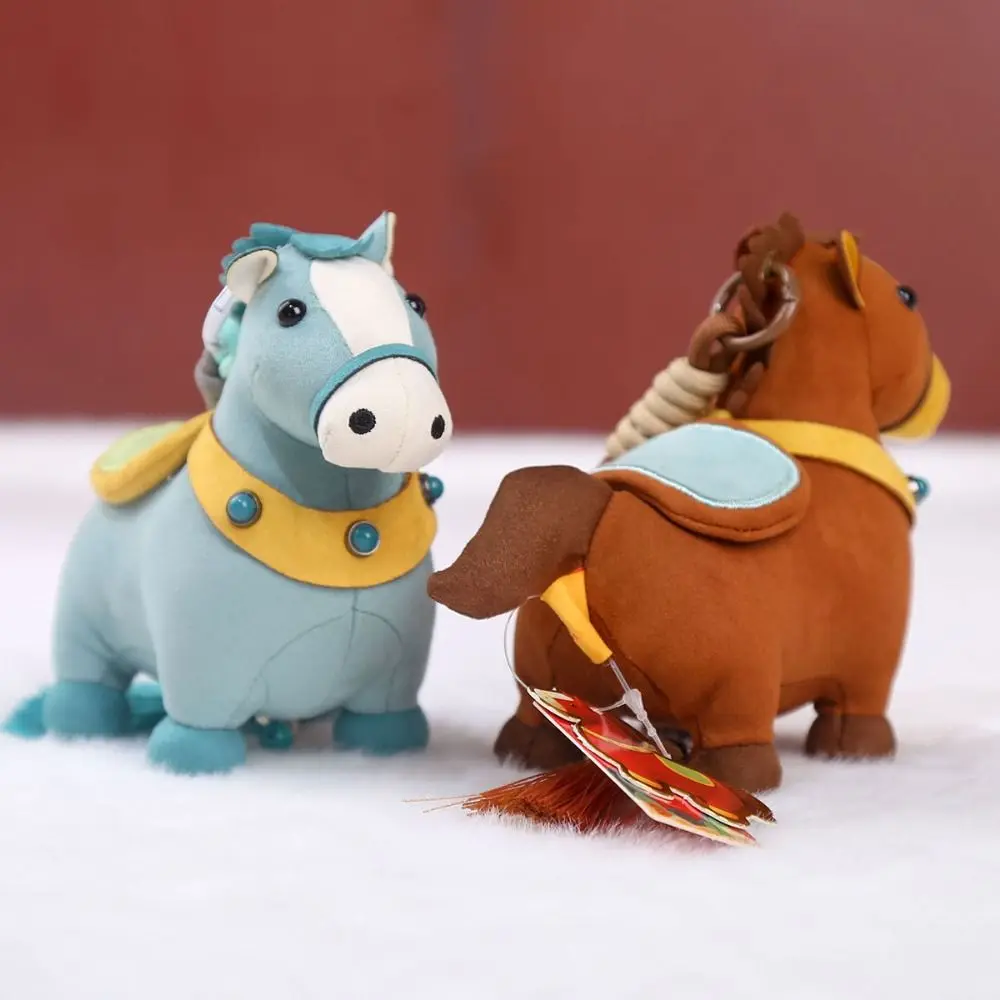 Poney du zodiaque de Style dessin animé mignon, pendentifs cheval porte-bonheur en peluche Ultra doux, mascotte de cheval d'année réaliste pour l'année du cheval