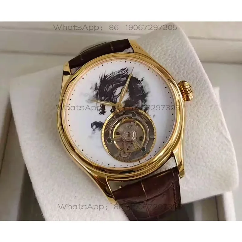 Year of The Dragon Zodiac Dragon Manual Coaxial Hollow Tourbillon Mechanical Men's Watch 7011