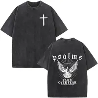 Camisetas laadas con versículo de la Biblia de Jesús cristiano, camisetas Vintage de gran tamaño a la moda para hombres y mujeres, Camiseta de algodón Harajuku