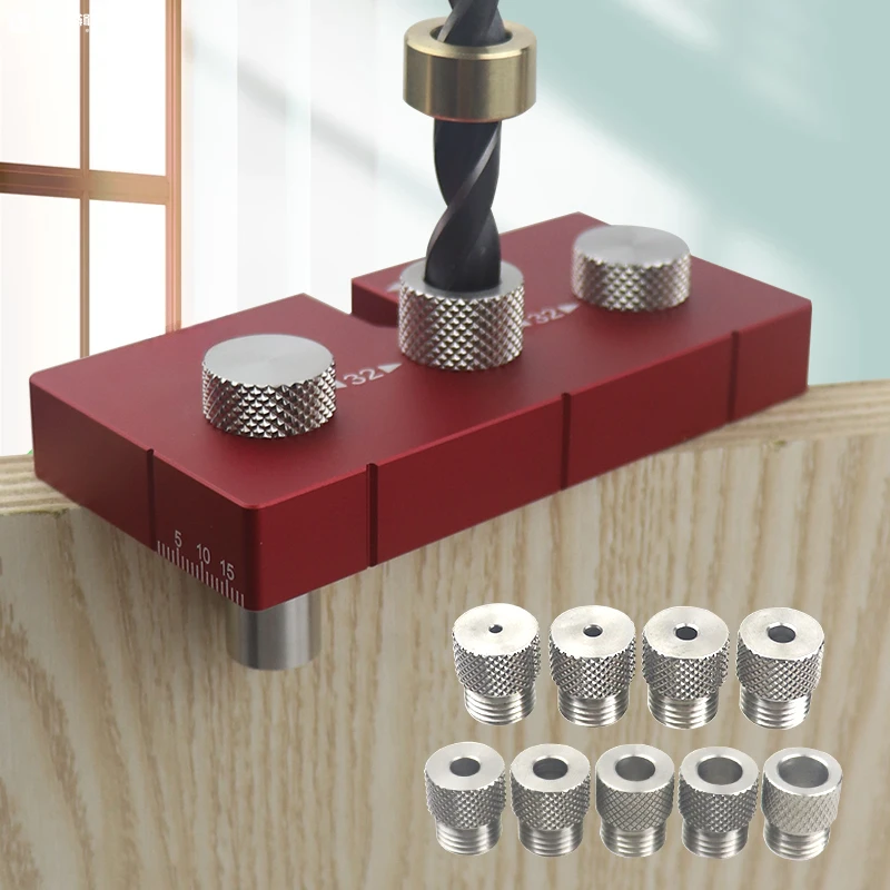 Woodworking punching machine, embedded parts, round wooden tenon, auxiliary drilling, marking and positioning tool