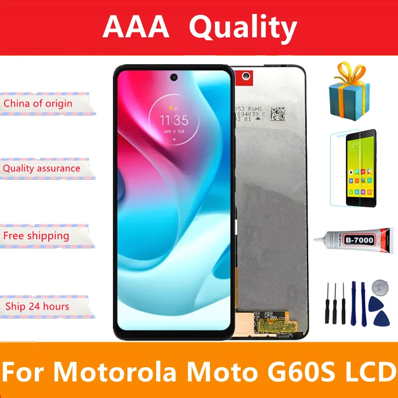 

Tested For Motorola Moto G60S LCD XT2133-2 With Frame Touch Panel Screen display Digitizer Assambly For moto G60s LCD