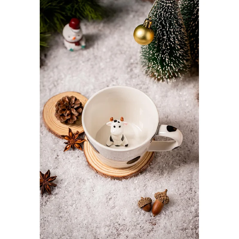 

Ceramic cup hidden 3D animal cup, cute cartoon handmade statue, holiday and birthday gifts for coffee and tea enthusiasts