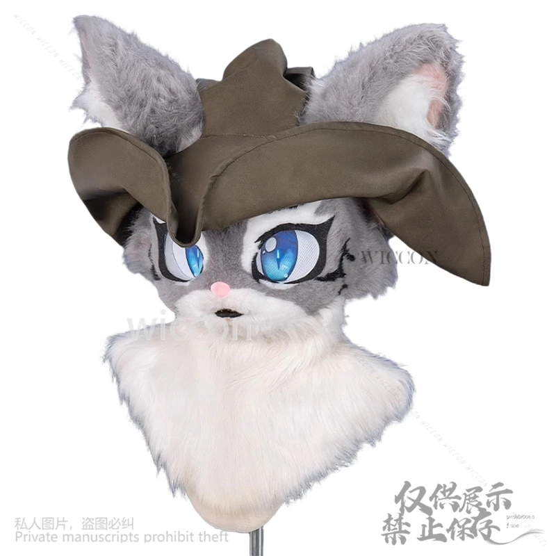 $*() أنيمي الحيوان فروي كوس Furrsuit لطيف 2 اللون القراصنة فايكنغ نمط قبعة ريشة موحدة Kawaii الحلو @ # $%^&*! () # &LifelikeCos@!