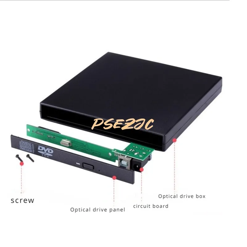 12.7mm Optical Drive Box USB Mobile Kit Portable 2.0 Laptop External SATA Serial Port  Connection