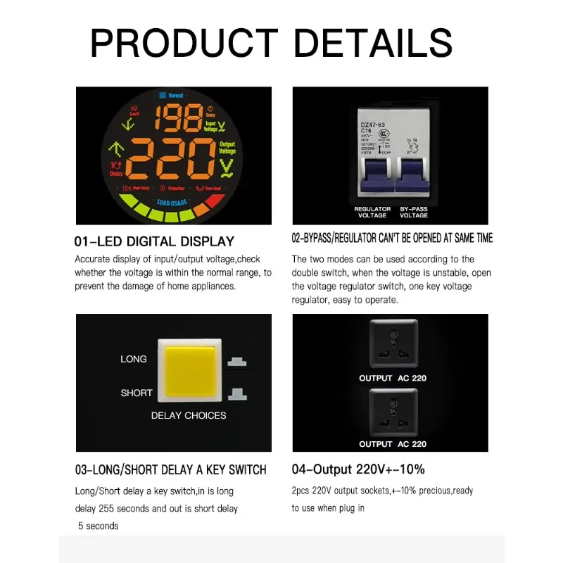 مرحلة واحدة 3KW 5KW الألومنيوم منظم جهد كهربائي أوتوماتيكي استقرار 110 فولت 220 فولت 230 فولت 10kva مثبت 5000 واط الجهد المنظم