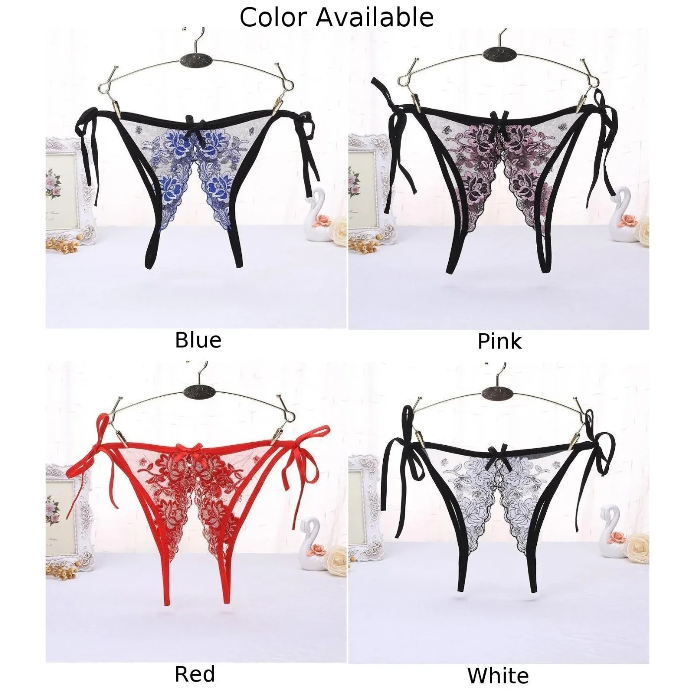 Open kruis T-broek Borduurondergoed Dagelijks vakantie Gloednieuw bloemmotief Matige elasticiteit Nylon Eén maat