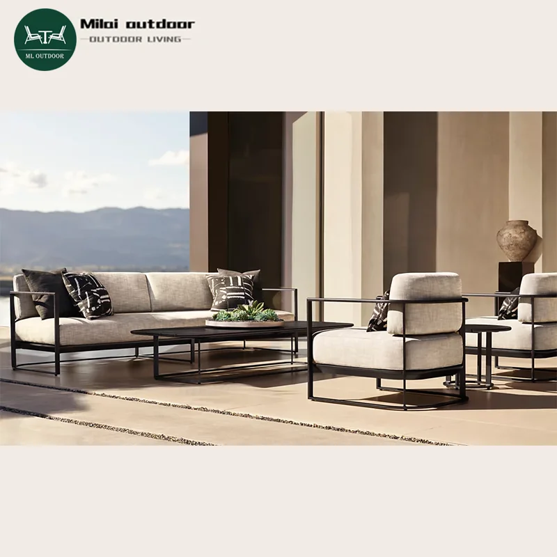 

Modern Outdoor Garden Sofa Set Dining-Perfect Aluminum Alloy And Fabric For Villa Living Room Use