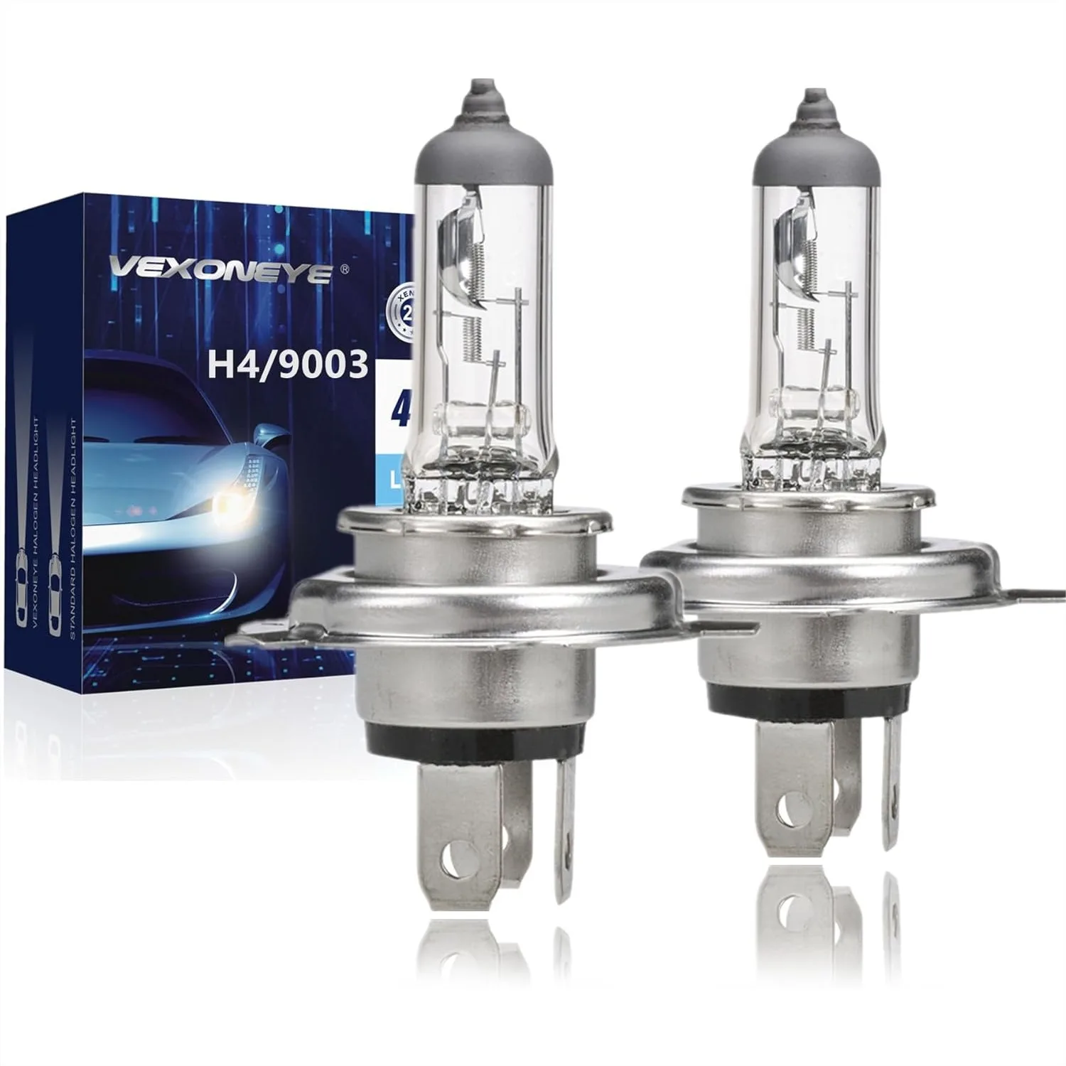 

H4 Halogen Headlight Bulb 12V 60/55W 4300K Warm White High/Low Beam with Long Life
