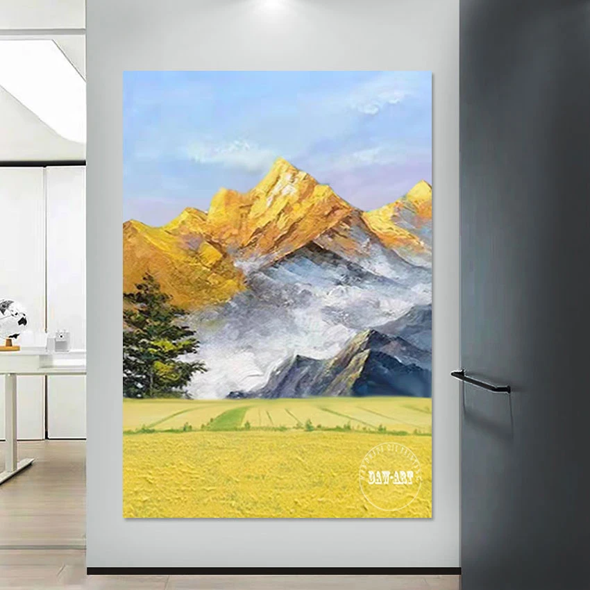 

Beautiful Scenery Wall Painting Abstract Art Luxury Decoration For Home Unframed 3D Tree With Mountain Picture Canvas Artwork