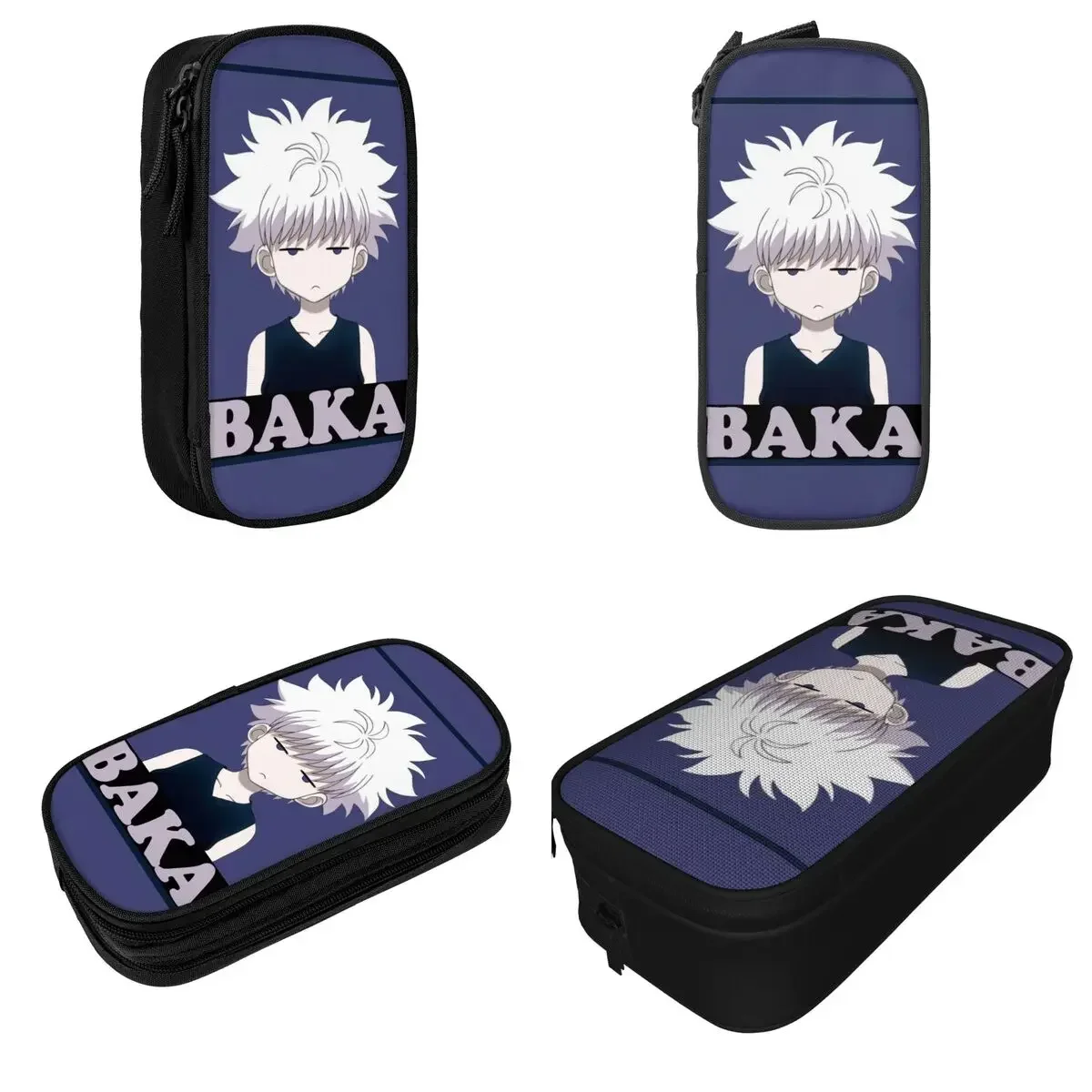 Classic Hunter X Hunter Killua Zoldyck Baka Pencil Cases Pencil Box Pen Box Big Capacity Pencil Bags Office Zipper Stationery