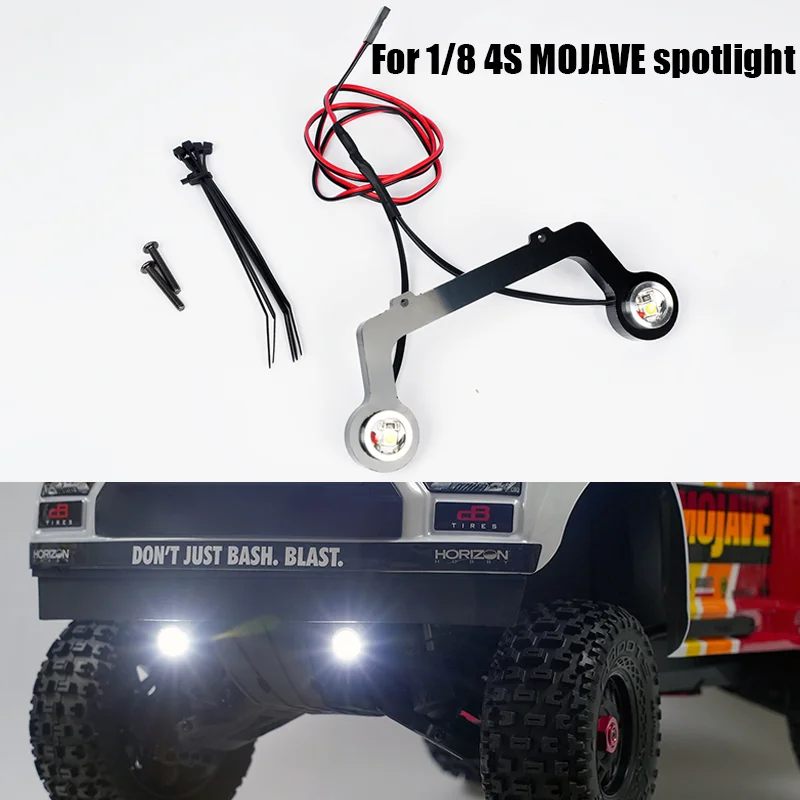 Simulation LED Taillight Ceiling Light Spotlight for 1/8 RC ARRMA MOJAVE 4S 4X4 Desert Truck Car RC Car view 6