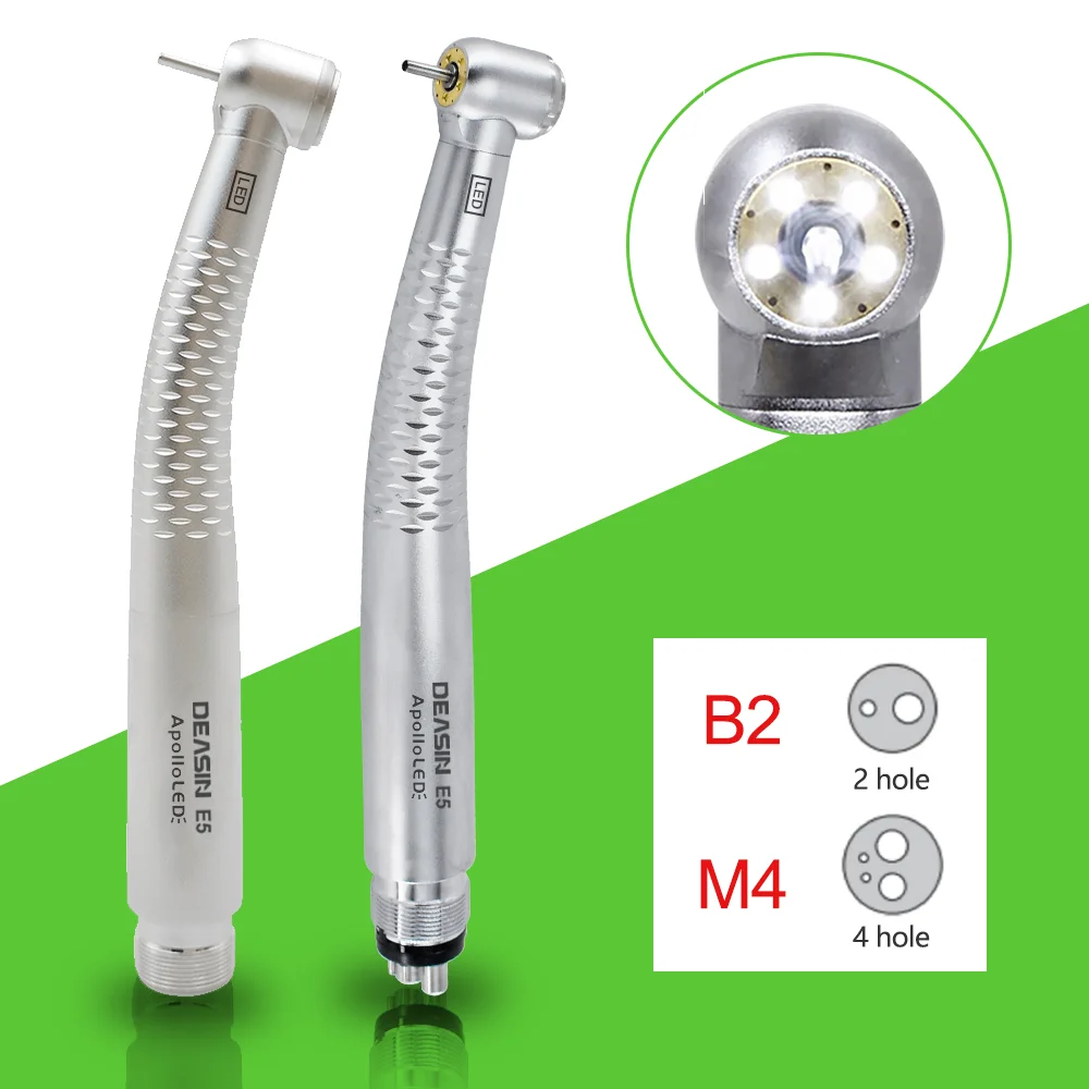 Super Bright Dental E-generator 5 Led 5 Water Spray Shadowless Handpiece With Warranty Ceramic Bearing Cartridge Air Turbine