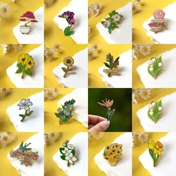 Beautiful Flowers Series Hard Enamel Pins Floral Badge Sunflower Brooch for Jewelry Accessory Gifts for Women Girls Wholesale