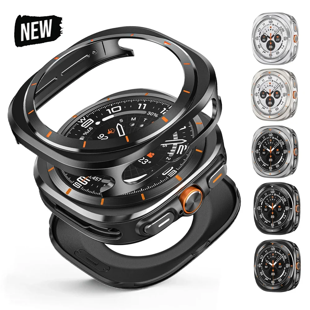 

Защитный чехол из алюминиевого сплава для Samsung Galaxy Watch Ultra 47 мм, мужской чехол для SAMSUNG ULTRA 7, защитная пленка для экрана, аксессуары