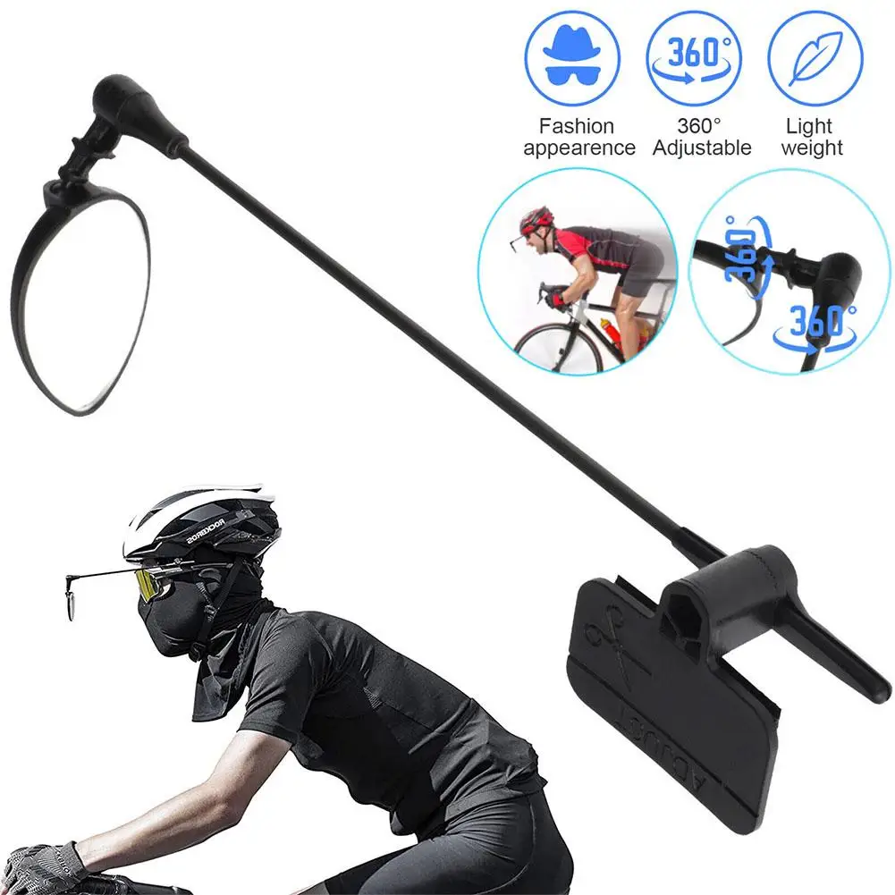 Bike Helmet Rearview Mirror 360 Degree Adjustable Wide Angle Lightweight Bike Riding Mirror Bicycle Rearview Mirrors Accessories