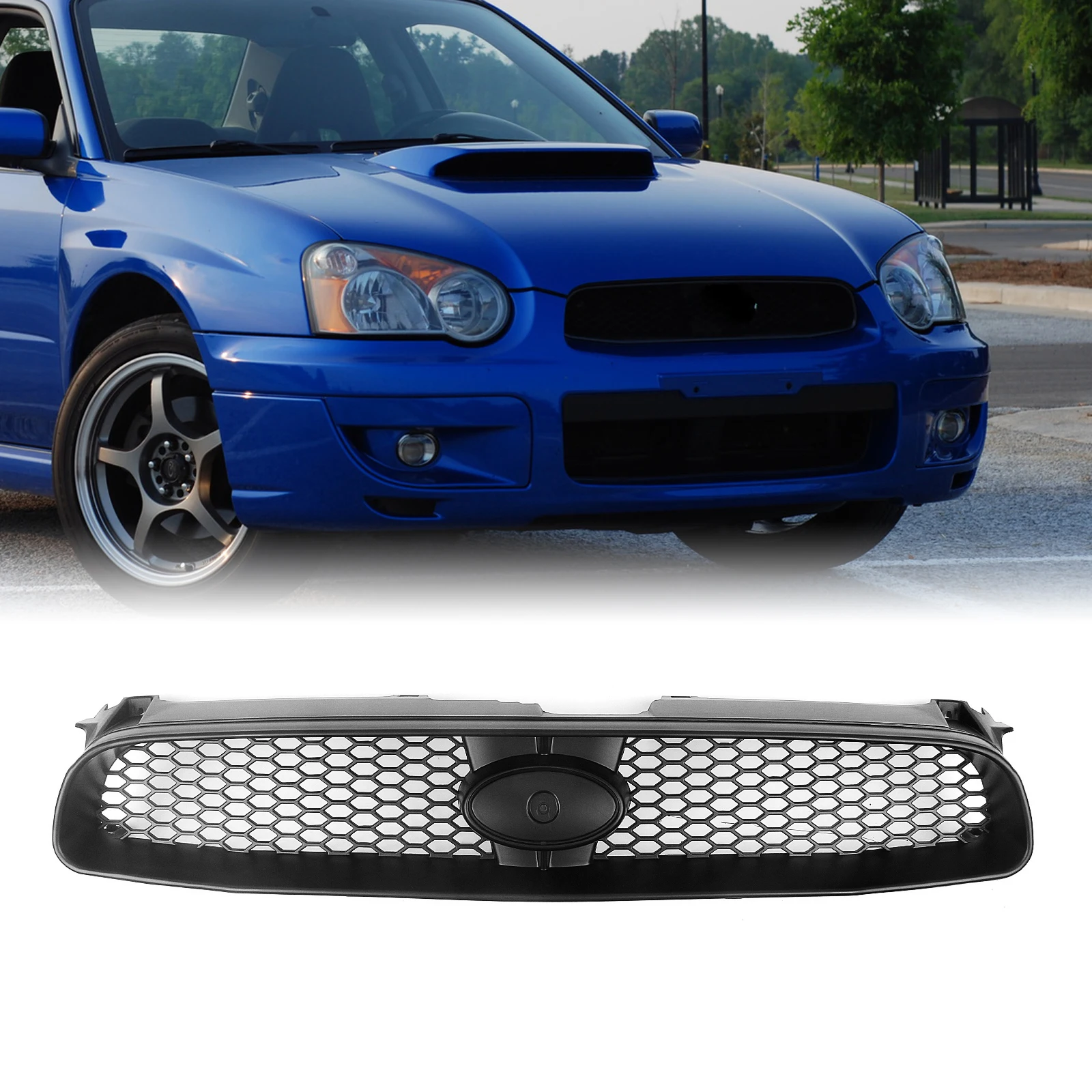 

Front Grille Racing Grill For Subaru Impreza 8th 2004-2005 Carbon Fiber Look/Gloss/Matte Black Car Upper Bumper Hood Mesh Grid