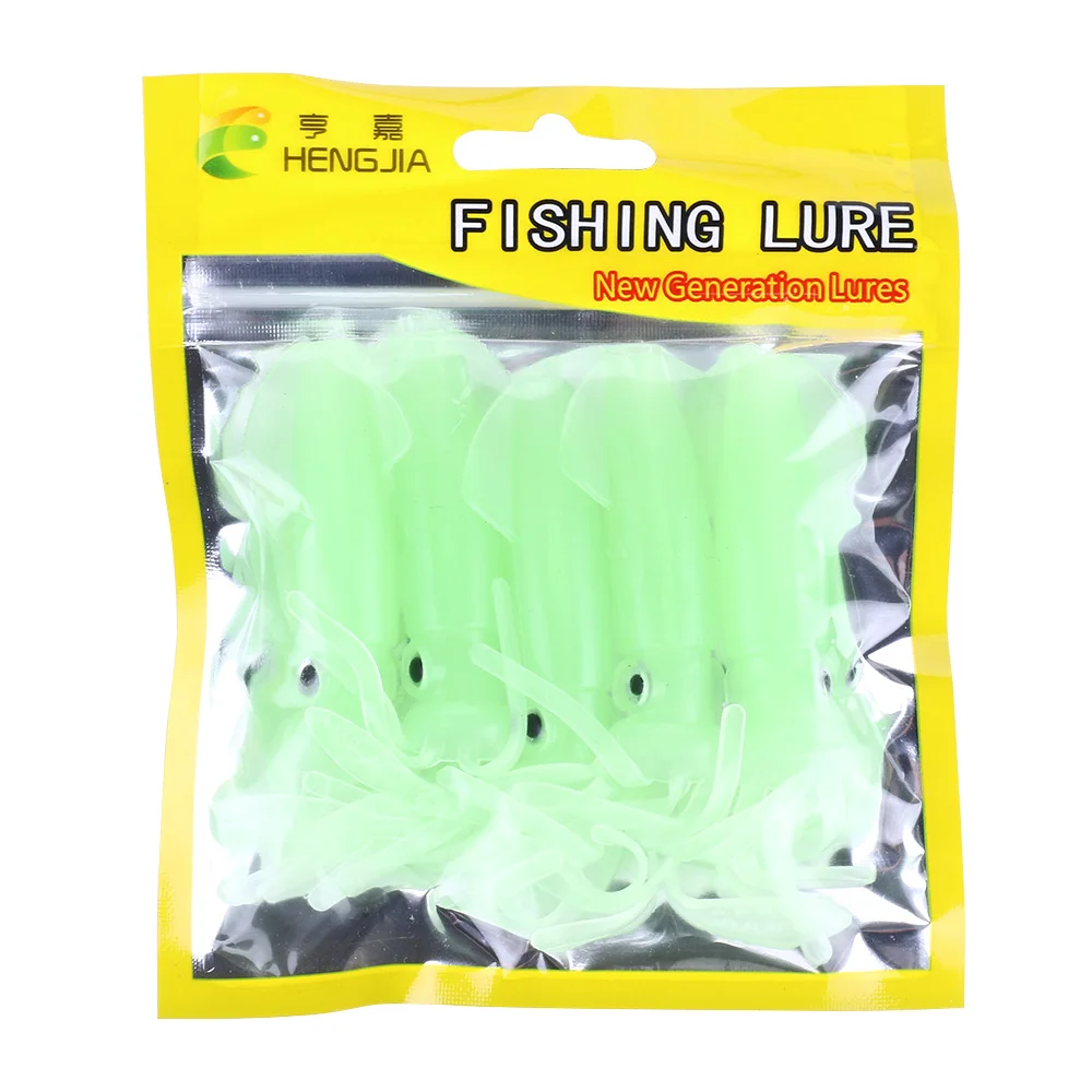 5Pcs/lot Pesca Luminous Soft Squid Lure Artificial Cuttlefish Bait 10Cm-8G Octopus Fishing Lure Peche Wobbler Carp Tackle