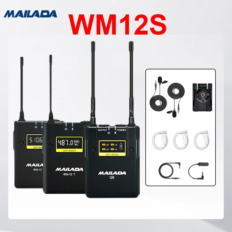 Mailada WM12 professional wireless lavalier microphone UHF 50m