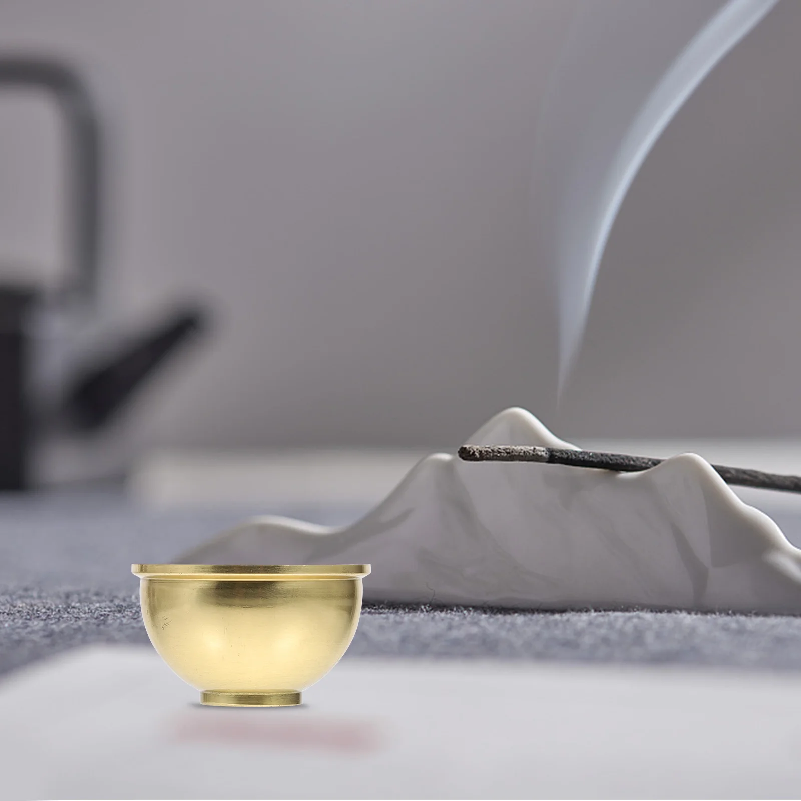 

1pc Copper Holy Water Cup Temple Offering Bowl Buddhist Ritual Vessel Small Size Large Capacity Smooth