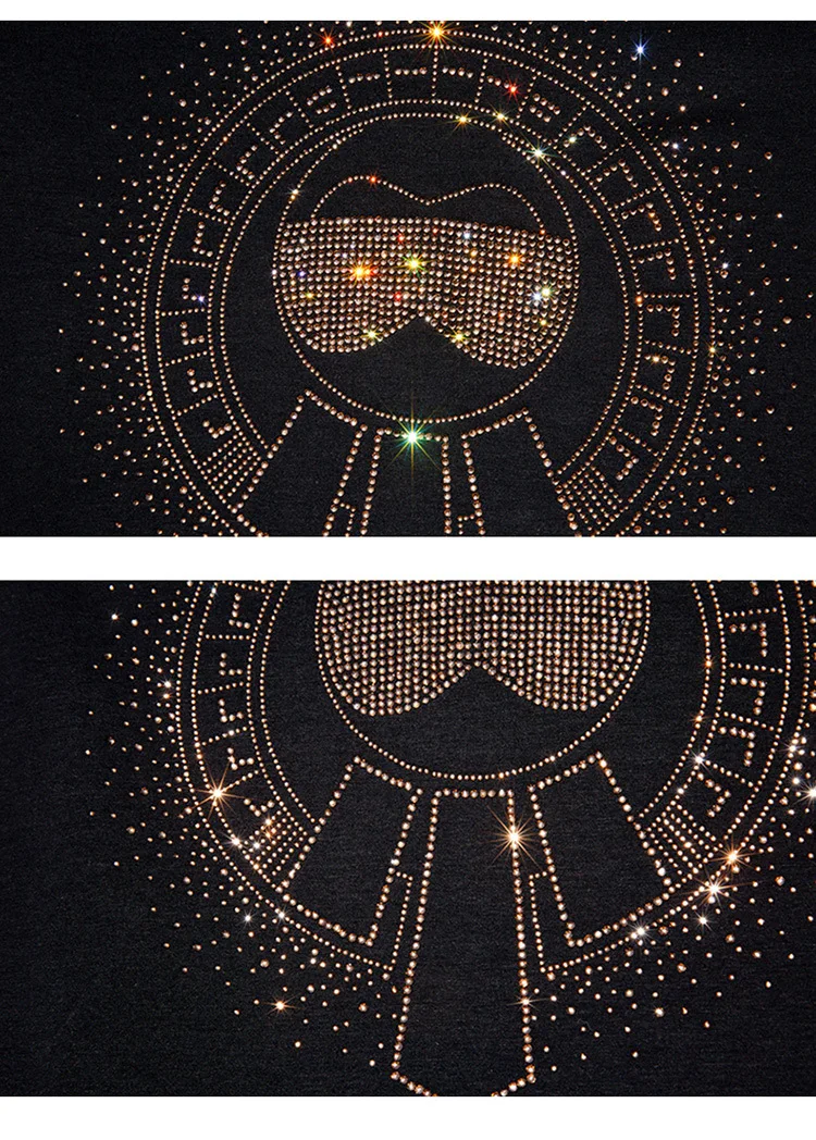 2024 Character Rhinestones T Shirts Men Summer Clothes Fashion Streetwear O Neck Short Sleeve Thin Cool Elastic Cotton T-shirts