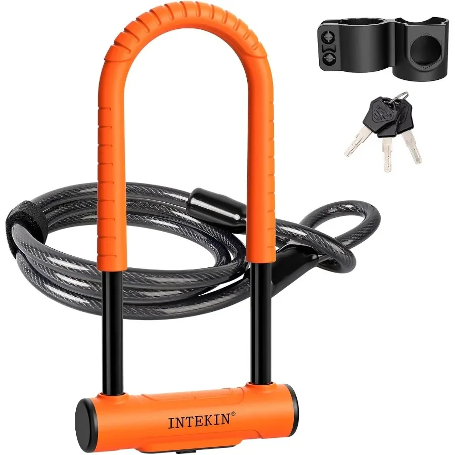 

Heavy Duty 16mm U Lock with 3ft 5ft 6ft Security Cable and Sturdy Mounting Bracket for Secure Bicycle Motorcycle and Other Vehi