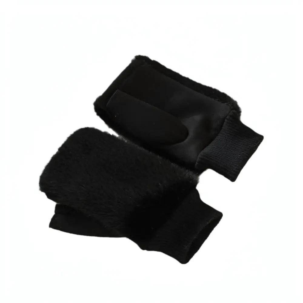 Winter Warm Half Finger Mittens For Shengruixi Faux Thickened Plush Gloves Women Cute Japanese Style Cold Proof