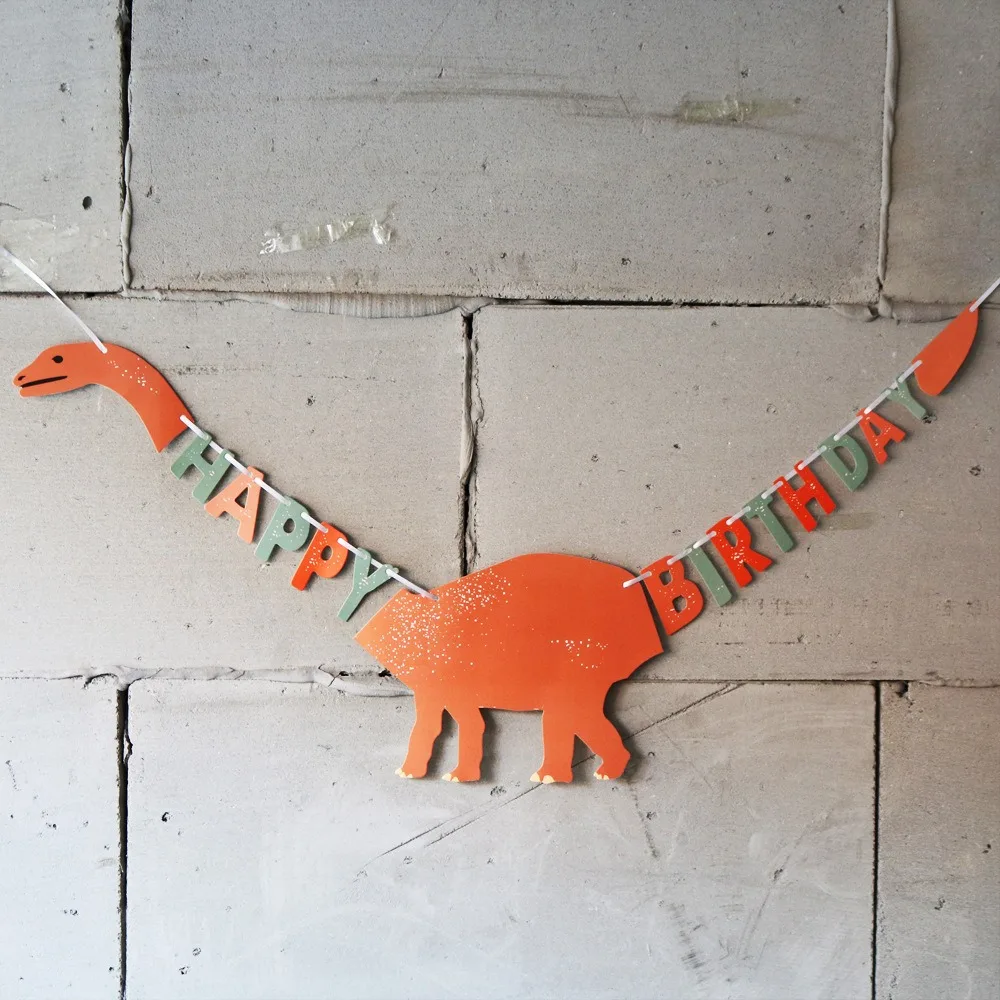 Cartoon Dinosaurier Happy Birthday Banner Dschungel Safari Dino Thema Happy Roar Kinder Jungen Mädchen Geburtstagsparty Girlanden Deko – Detail 2