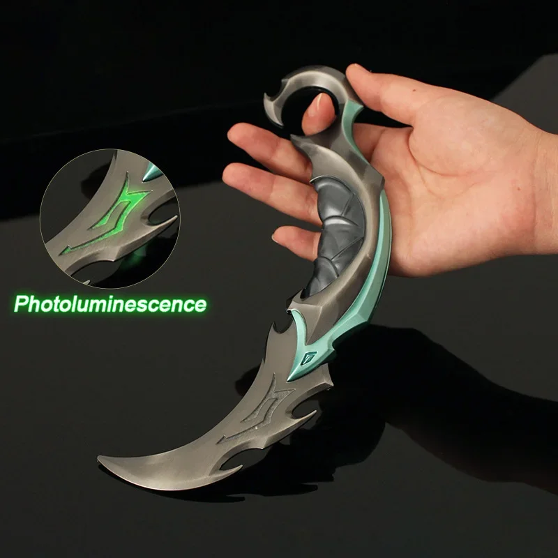 Valorant Melee Weapon Series 22cm Luminous Reaver EP 5 Karambit Metal Model Sword Replica Game 1:1 Weapon Knife Toys Ornaments